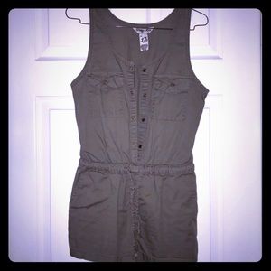 Flattering army green romper with pockets